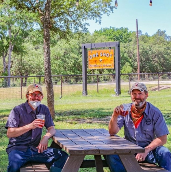 Phil & Stew in Biergarten